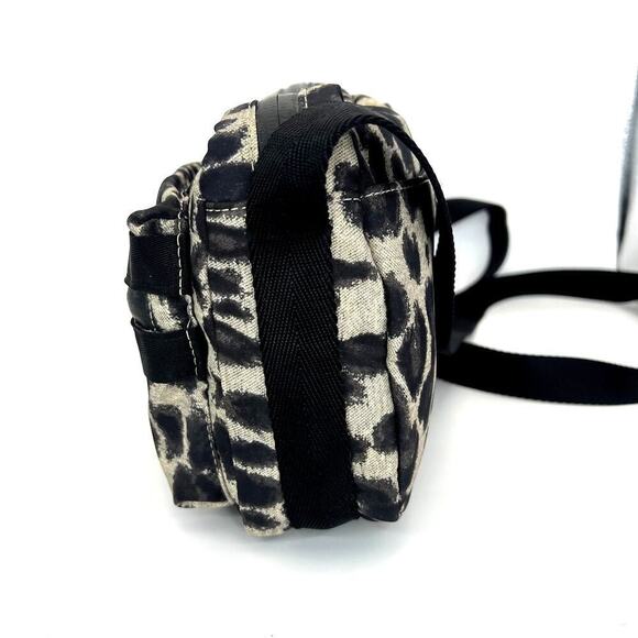Rebecca Minkoff Downtown Nylon Camera Bag Leopard Print Crossbody Gray Black NEW - Picture 6 of 12